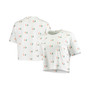 Women's White Miami Hurricanes Cropped Allover Print T-shirt