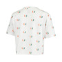Women's White Miami Hurricanes Cropped Allover Print T-shirt