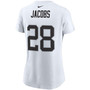 Women's Josh Jacobs White Las Vegas Raiders Name Number T-shirt