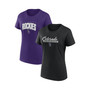 Women's Branded Black, Purple Colorado Rockies Fan T-shirt Combo Set