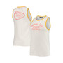 Women's White and Gold Kansas City Chiefs Throwback Pop Binding Scoop Neck Tank Top