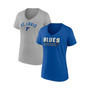 Women's Branded Blue, Heather Gray St. Louis Blues Parent 2-Pack V-Neck T-shirt Set
