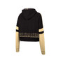 Women's Heather Black Purdue Boilermakers Throwback Stripe Arch Logo Cropped Pullover Hoodie