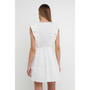 Women's Lace Trimmed V Placketed Ruffled Mini Dress