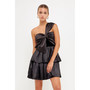 Women's One-Shoulder Satin Mini Dress