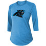 Women's Jeremy Chinn Blue Carolina Panthers Team Player Name Number Tri-Blend Raglan 3/4 Sleeve T-shirt