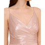 Women's Pleated Metallic Sleeveless Gown