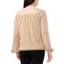 Women's Metallic Off-The-Shoulder Blouson-Sleeve Top
