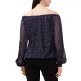 Women's Metallic Off-The-Shoulder Blouson-Sleeve Top