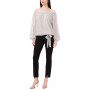 Women's Metallic Off-The-Shoulder Blouson-Sleeve Top