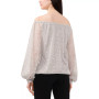 Women's Metallic Off-The-Shoulder Blouson-Sleeve Top
