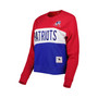 Women's Royal, Red New England Patriots Color Block Pullover Sweatshirt