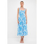 Women's Floral Cross Back Midi Dress
