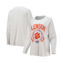 Women's White Clemson Tigers Clothesline Oversized Long Sleeve T-shirt