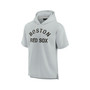 Men's and Women's Gray Boston Red Sox Super Soft Fleece Short Sleeve Hoodie