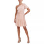 Women's Slit One-Shoulder Belted Dress