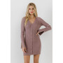 Women's Button Up Corset Detail Knit Dress