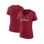 Women's Branded Scarlet San Francisco 49ers Shine Time V-Neck T-shirt