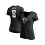 Women's Branded Kyle Pitts Black Atlanta Falcons Player Icon Name Number V-Neck T-shirt