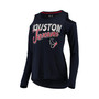 Women's Navy Houston Texans Crackerjack Cold Shoulder Long Sleeve T-shirt