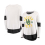 Women's White Oregon Ducks Contrast Boyfriend Raglan Thermal Long Sleeve T-Shirt