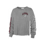 Women's '47 Heathered Gray Alabama Crimson Tide Ultra Max Parkway Long Sleeve Cropped T-shirt