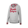 Women's Heathered Gray Wisconsin Badgers Andy V-Neck Pullover Hoodie