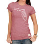 Women's Heathered Garnet Florida State Seminoles Tri-Blend Crew Neck T-shirt