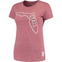 Women's Heathered Garnet Florida State Seminoles Tri-Blend Crew Neck T-shirt