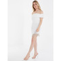 Women's Embellished Trim Bardot Dress