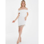 Women's Embellished Trim Bardot Dress