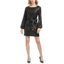 Women's Sequined Belted Shift Dress