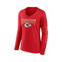 Women's Branded Red Kansas City Chiefs Wordmark Long Sleeve V-Neck T-shirt