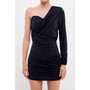 Women's One Shoulder Shirred Mini Dress