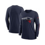 Women's Navy New England Patriots Prime Split Long Sleeve T-shirt