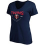 Women's Navy Minnesota Twins Live For It V-Neck T-shirt