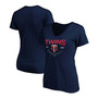 Women's Navy Minnesota Twins Live For It V-Neck T-shirt