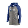 Women's Heathered Charcoal and Heathered Royal Kansas City Royals Split Wordmark Gym Vintage-Like Raglan Slub Full-Zip Hoodie