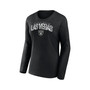 Women's Branded Black Las Vegas Raiders Plus Size Measure Distance Scoop Neck Long Sleeve T-shirt