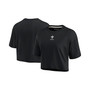 Women's Black New Orleans Saints Super Soft Short Sleeve Cropped T-shirt