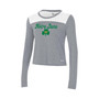 Women's White and Gray Notre Dame Fighting Irish Vault Cropped Long Sleeve T-shirt