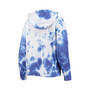 Women's Blue and White Tampa Bay Lightning Dakota Tie-Dye Oversized Half-Zip Hoodie
