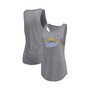 Women's Branded Heathered Gray Los Angeles Rams Quality Time Scoop Neck Tri-Blend Tank Top