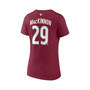 Women's Branded Nathan MacKinnon Burgundy Colorado Avalanche 2022 Stanley Cup Final Authentic Stack Name & Number V-Neck T-shirt