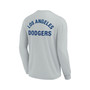 Men's and Women's Gray Los Angeles Dodgers Super Soft Long Sleeve T-shirt