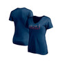 Women's Branded Navy Knockout V-Neck T-shirt