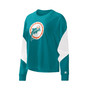 Women's Aqua Miami Dolphins Insight Crop Tri-Blend Long Sleeve T-shirt