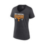 Women's Branded Heathered Charcoal Tennessee Volunteers 2022 SEC Men's Basketball Conference Tournament Champions Locker Room V-Neck T-shirt