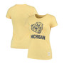 Women's Maize Michigan Wolverines Tri-Blend Crew Neck T-shirt