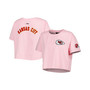 Women's Pink Kansas City Chiefs Cropped Boxy T-shirt